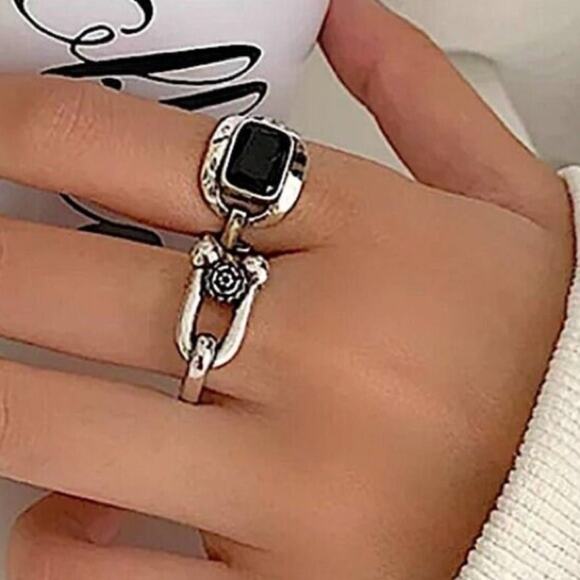 Handmade Sterling Silver Horseshoe Necklace Bracelet Ring Set Matching Bundle - Picture 10 of 10